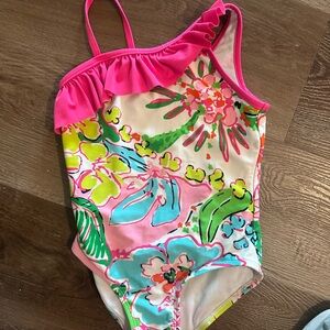 Floral Kids Swimwear with Pink Accents Lilly Pulitzer